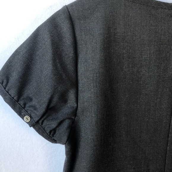 GAP Dress Size 4 Wool Blend Short Sleeves Dark Gray Sheath Dress With Ru… - Picture 5 of 8